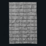 Serviette de cuisine principale grecque noire et<br><div class="desc">C'est une jolie serviette qui a un motif principal du grec ancien noir et blanc.</div>