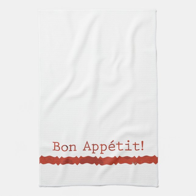 Serviette de cuisine Red Bon Appétit (Vertical)