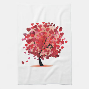 Serviette de cuisine Red Hearts Tree