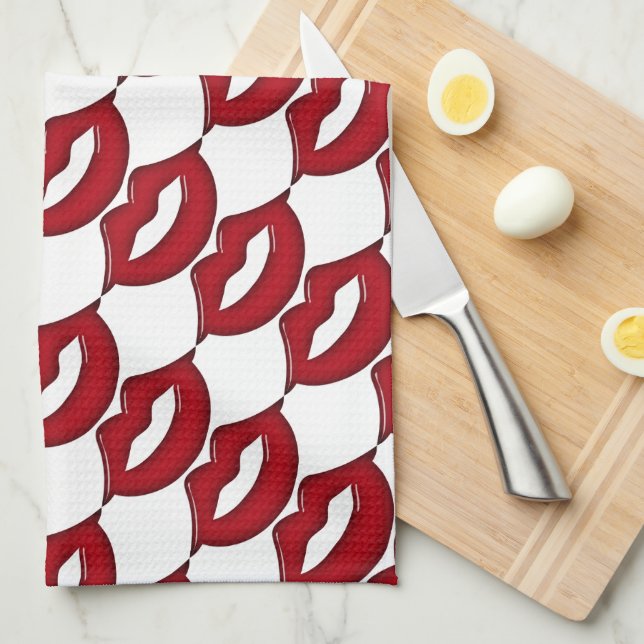 Serviette de cuisine Red Hot Lips (Quart Plié)