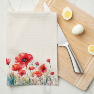 Serviette de cuisine Red Poppies