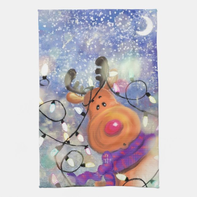 Serviette de cuisine Reindeer Christmas (Vertical)