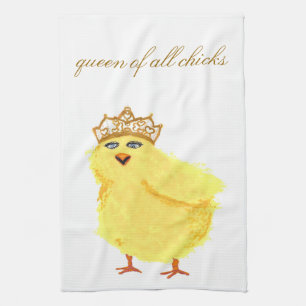serviette de cuisine reine de tous les poussins