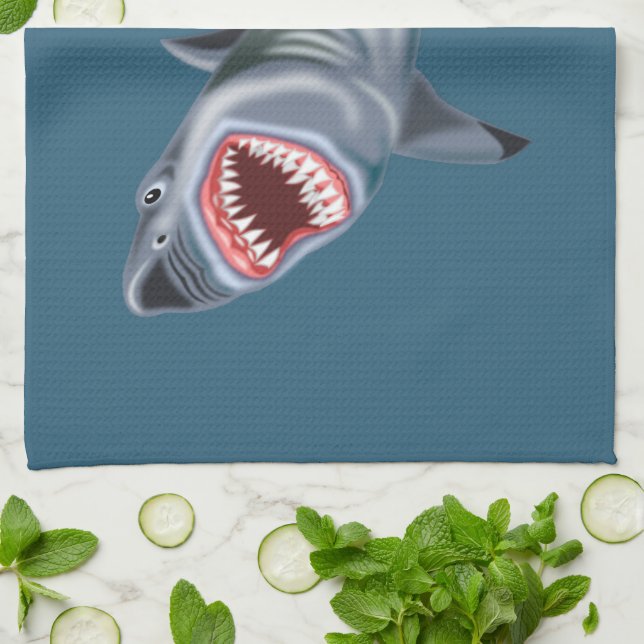 Serviette de cuisine requin couleurs personnalisée (Plié)