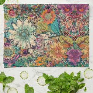 Serviette de cuisine rétro Hippie Daisy