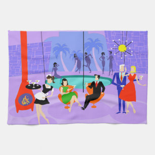 Serviette de cuisine Retro Tropical Cocktail Party