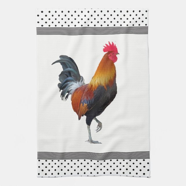 Serviette de cuisine Rooster en Strutting coloré (Vertical)