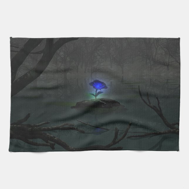 Serviette de cuisine Rose bleu (Horizontal)