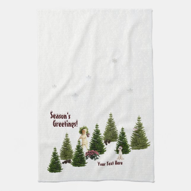 Serviette de cuisine rose de poinsettias de Jack (Vertical)