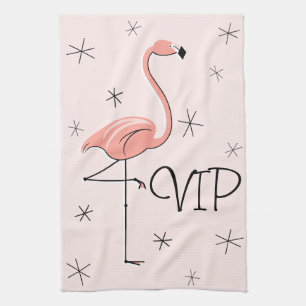 Serviette de cuisine rose du Flamant rose VIP