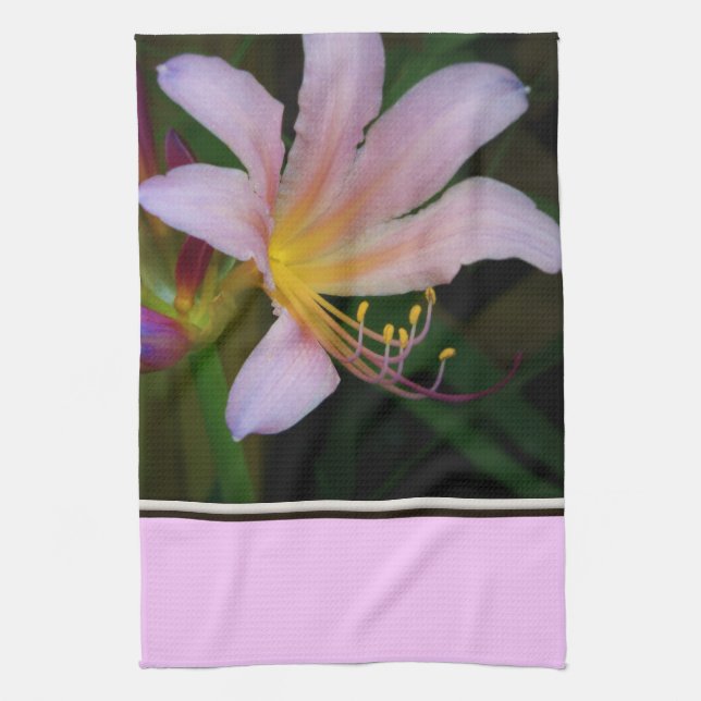 Serviette de cuisine rose Lily (Vertical)