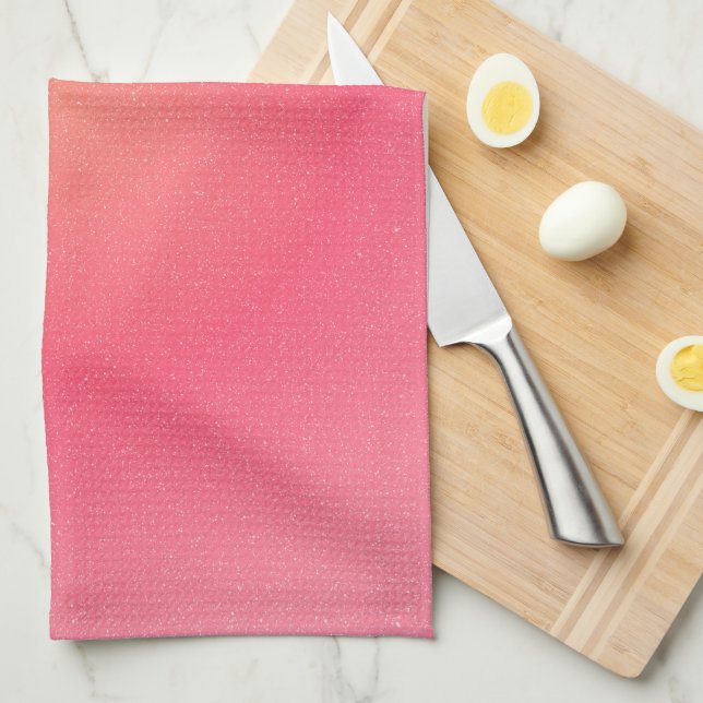 Serviette de cuisine rose pâle (Quart Plié)