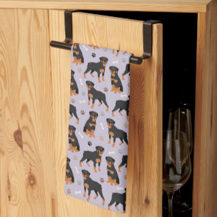 Serviette de cuisine Rottweiler os et pattes de ch