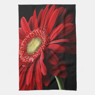 Serviette de cuisine rouge de marguerite de Gerber