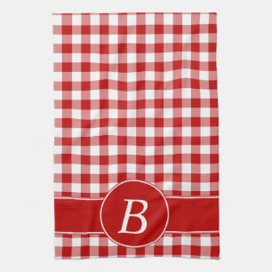 Serviette de cuisine rouge et blanche de
