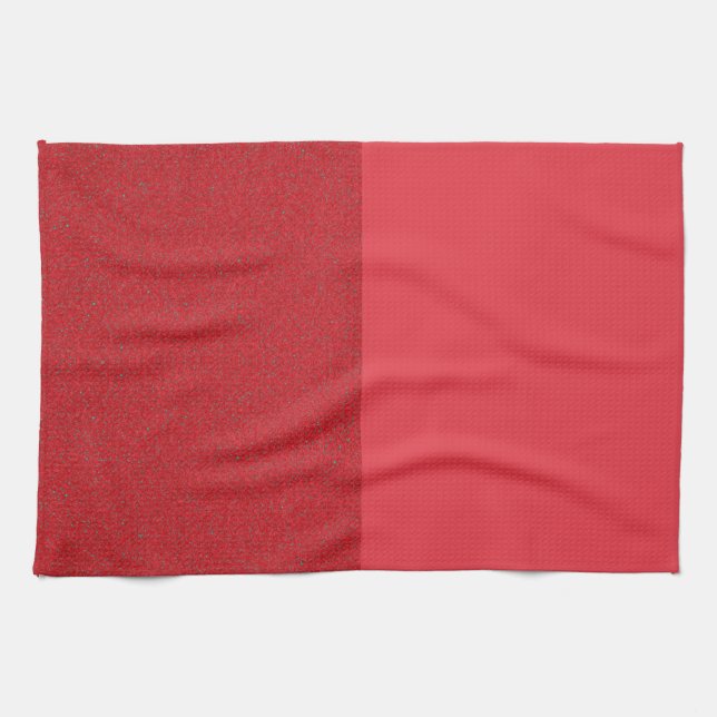 Serviette de cuisine rouge tomate à double texture (Horizontal)