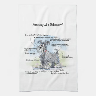 Serviette de cuisine Schnauzer gris