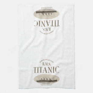 Serviette de cuisine Sepia, navire fantôme Titani
