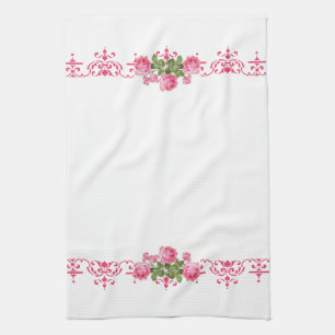 Serviette De Cuisine Shabby Chic Rose Floral