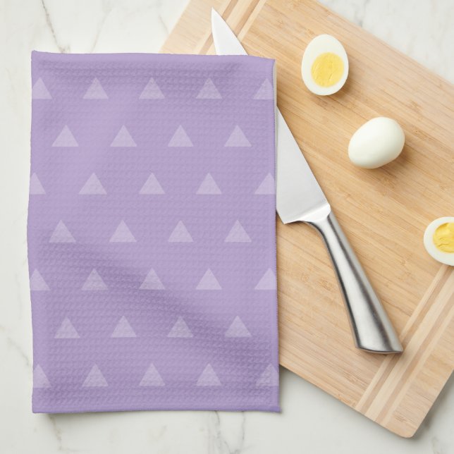 Serviette de cuisine simple motif tringle violet c (Quart Plié)