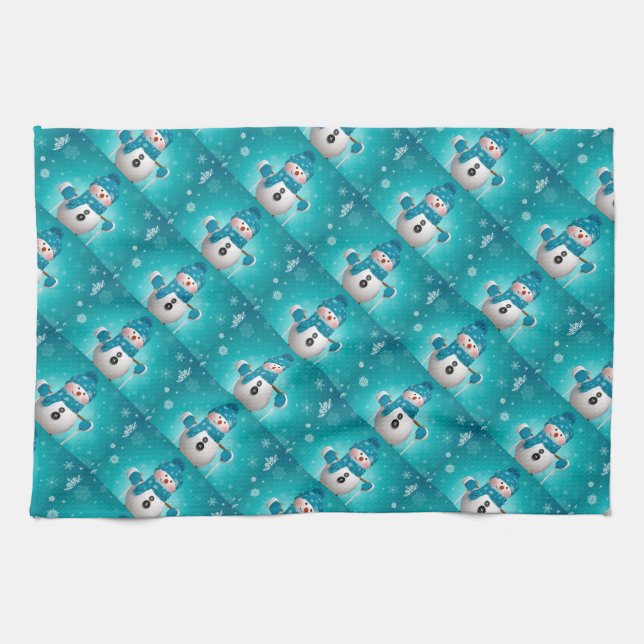 Serviette de cuisine/Snowman (Horizontal)