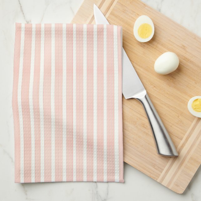 Serviette de cuisine Soft Rose Stripes (Quart Plié)