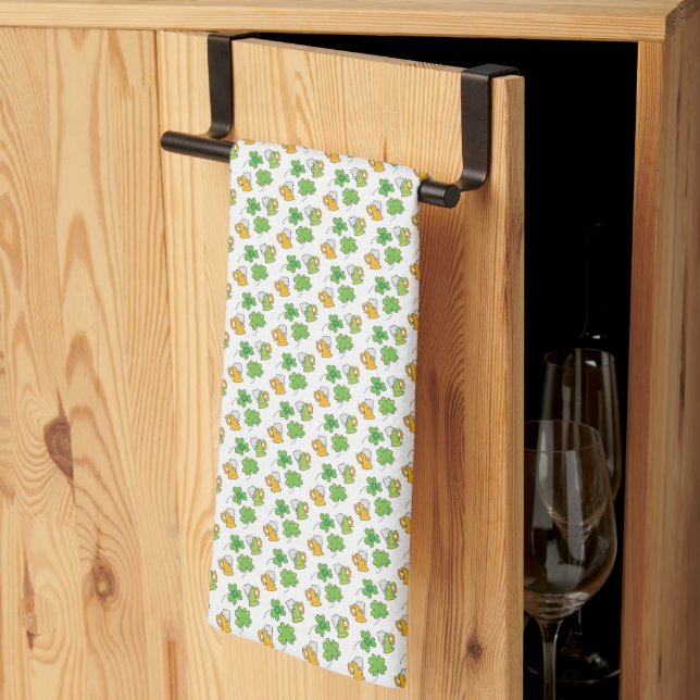 Serviette de cuisine St. Patrick (Pliage en tiers)