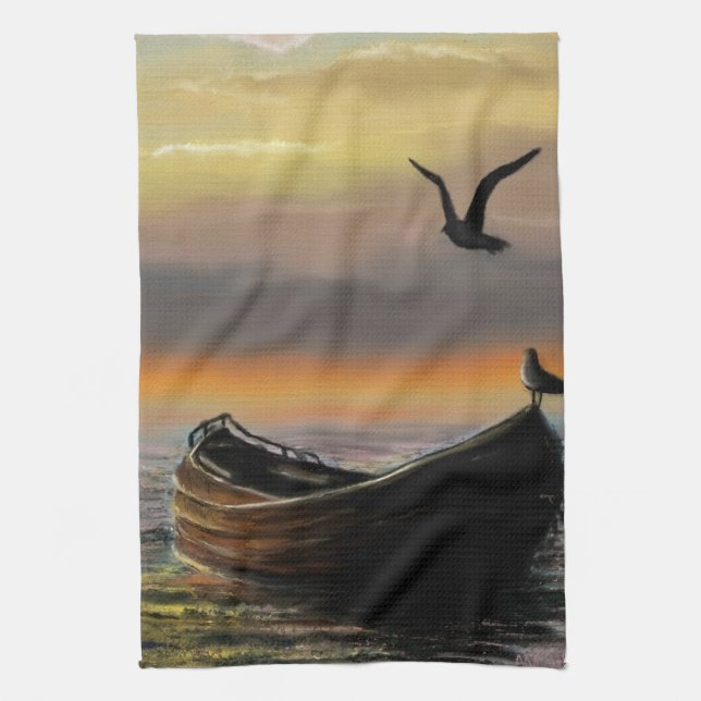 Serviette de cuisine Sunset Boat (Vertical)