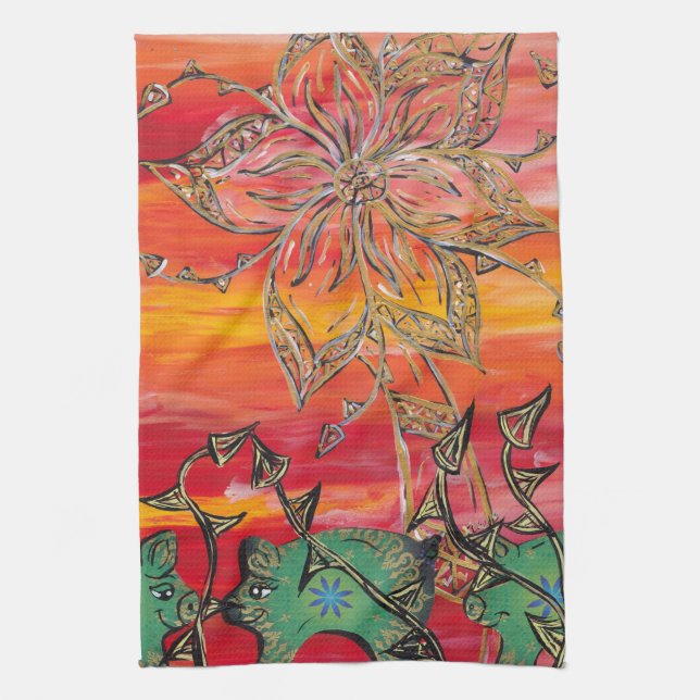 Serviette de cuisine super de porcs (Vertical)