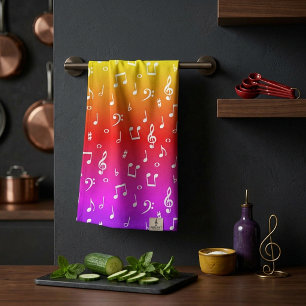 serviette de cuisine symboles musicaux