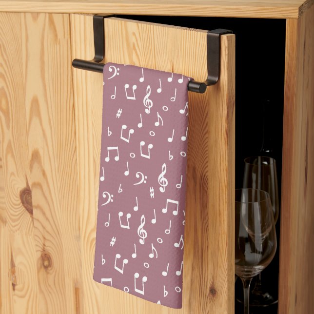 serviette de cuisine symboles musicaux (Pliage en tiers)