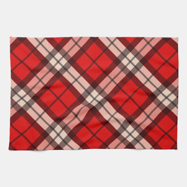 Serviette de cuisine Tartan Rouge Plaid (Horizontal)