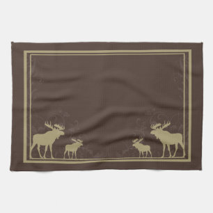 Serviette de cuisine tourbée d'orignal brun rustiq