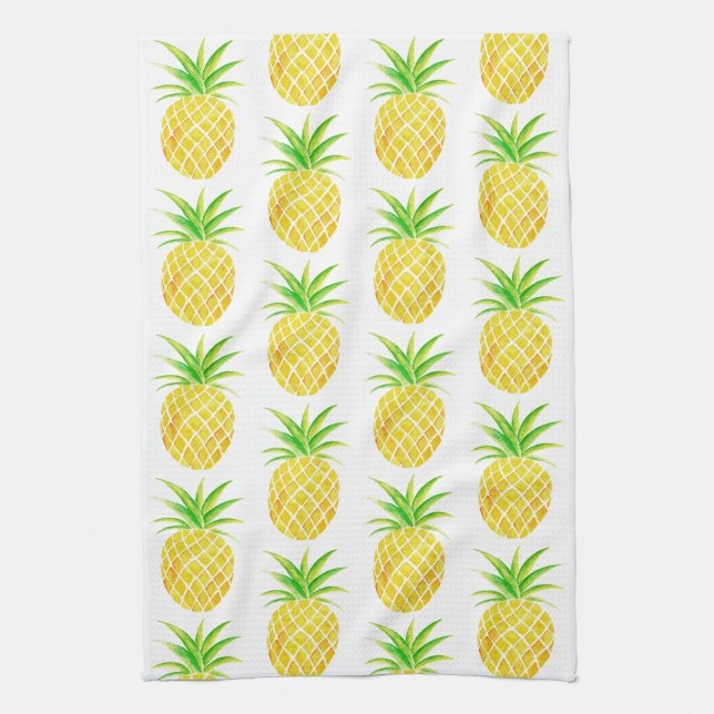 Serviette de cuisine tropicale d'aquarelle (Vertical)