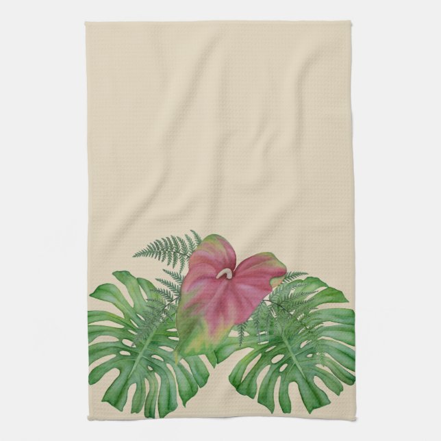 Serviette de cuisine tropicale de fleur de (Vertical)