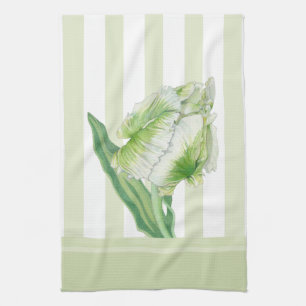 Serviette de cuisine Tulip Crème Verte