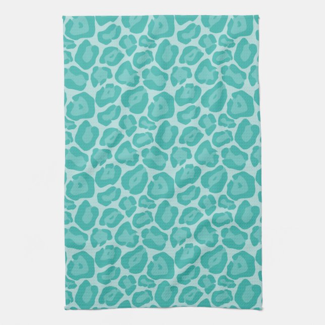 Serviette de cuisine turquoise Girly de motif de (Vertical)