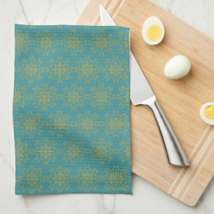 Serviette de cuisine Turquoise Retro Mandala