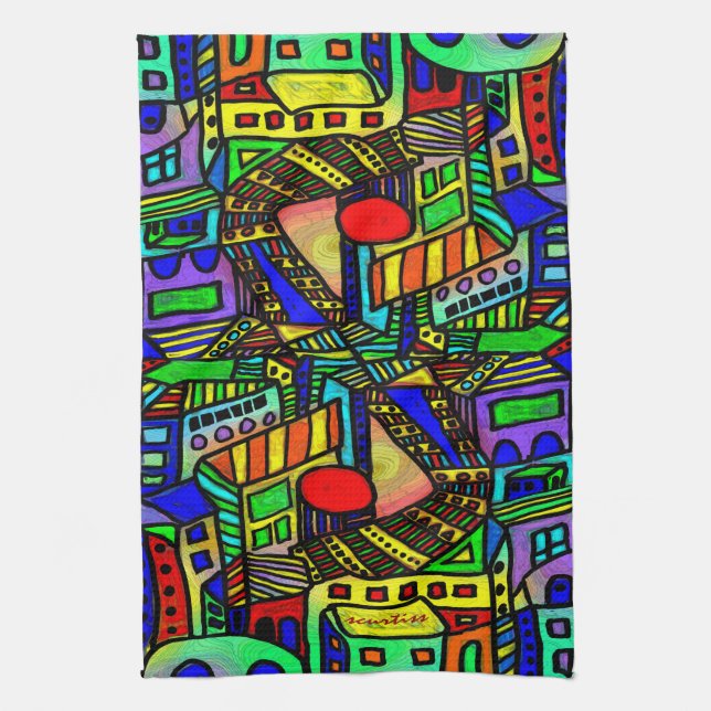 Serviette de cuisine urbaine de scène (Vertical)