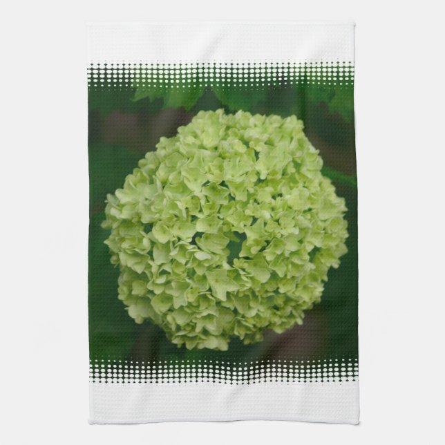 Serviette de cuisine verte d'hortensia (Vertical)