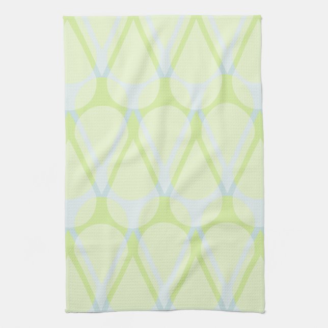 Serviette de cuisine verte et bleue abstraite (Vertical)