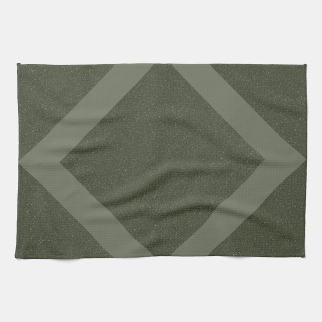 Serviette de cuisine verte Moss géométrique (Horizontal)
