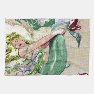 Serviette de cuisine vintage de sirène