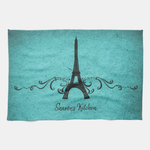 Serviette de cuisine Vintage turquoise