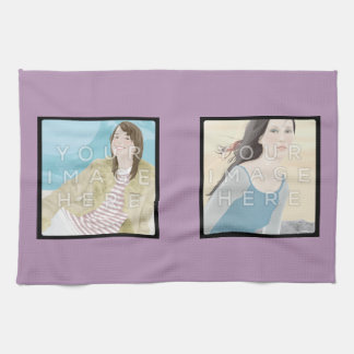 Serviette de cuisine violette faite sur commande
