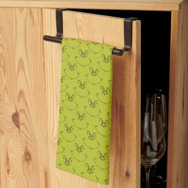 Serviette de cuisine visage du Grinch dans Noël (Pliage en tiers)