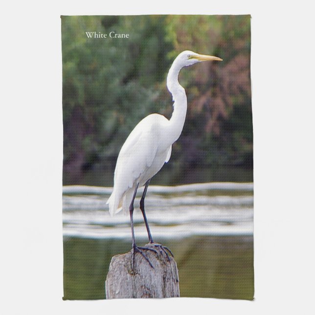 Serviette de cuisine White Crane (Vertical)