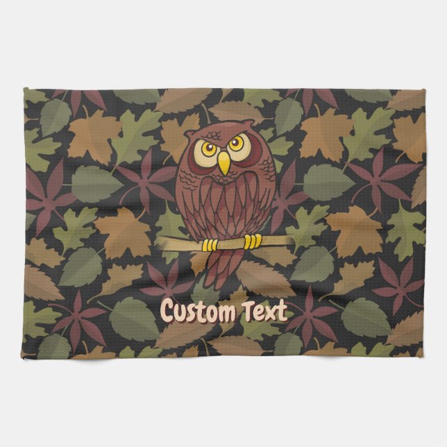 Serviette de dessin de hibou (Horizontal)