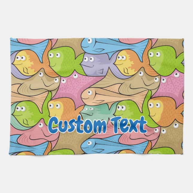 Serviette de dessin de poissons (Horizontal)