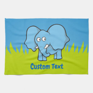Serviette de dessin d'éléphant bleu